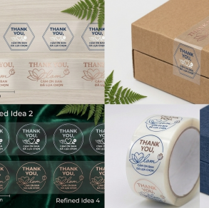 Băng keo ít ồn có in chữ/in logo