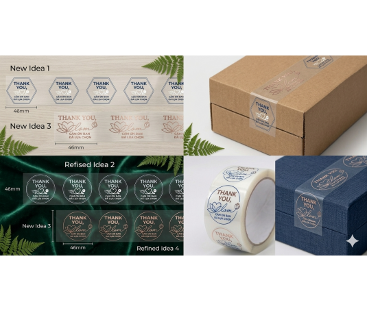 Băng keo ít ồn có in chữ/in logo